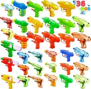 Sloosh 36 Packs Water Gun Toys, Assorted Colors Mini Water Blasters for Pool Play, Party and Outdoor Fun for Boys & Girls
