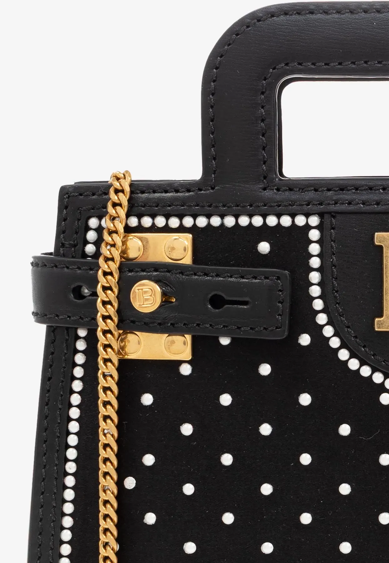 Small B-Buzz Leather Top Handle Bag