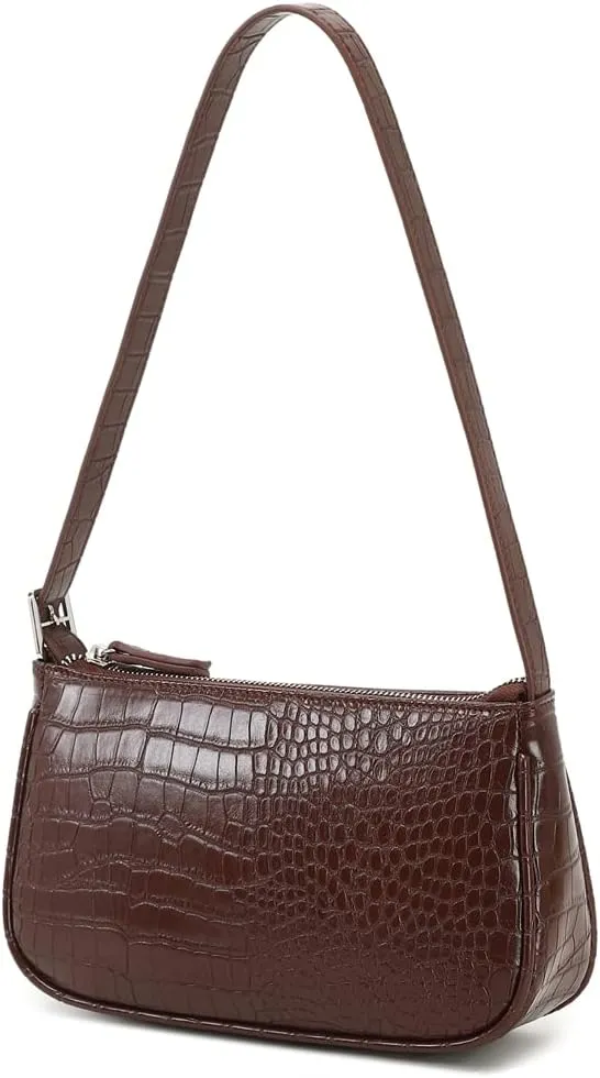Small Purse for Women, Adjustable Shoulder Bags Crocodile Pattern Clutch Purse with Zipper Closure Retro