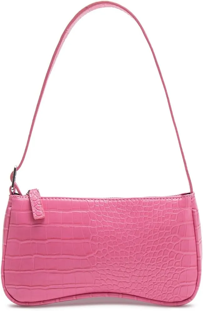 Small Purse for Women, Adjustable Shoulder Bags Crocodile Pattern Clutch Purse with Zipper Closure Retro
