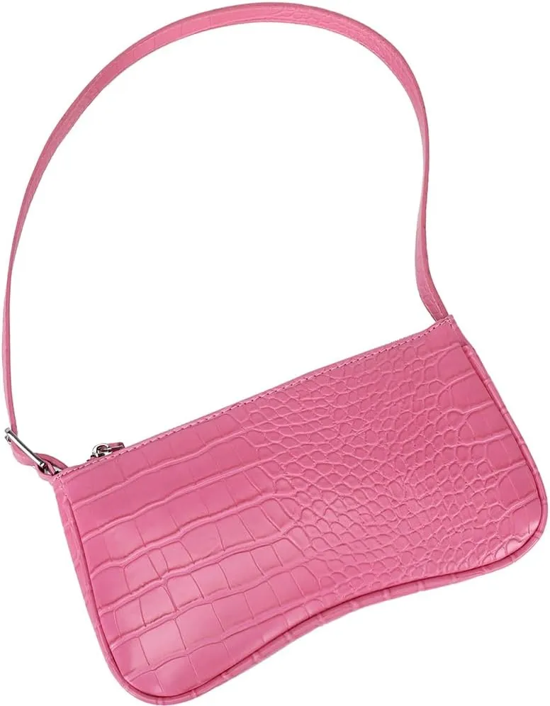 Small Purse for Women, Adjustable Shoulder Bags Crocodile Pattern Clutch Purse with Zipper Closure Retro