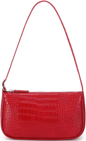 Small Purse for Women, Adjustable Shoulder Bags Crocodile Pattern Clutch Purse with Zipper Closure Retro
