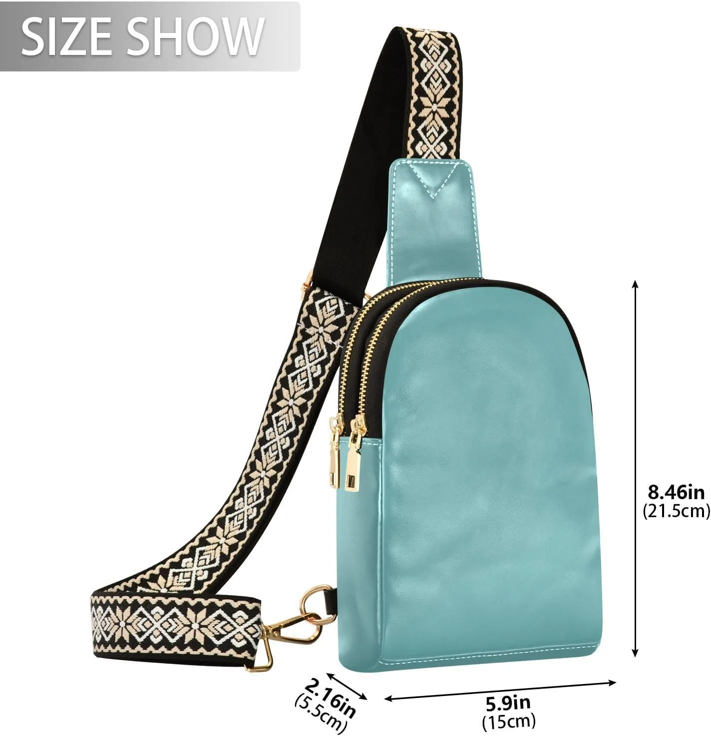 Small Sling Bag for Women Cadetblue Crossbody Fanny Packs for Travel, Casual 20849