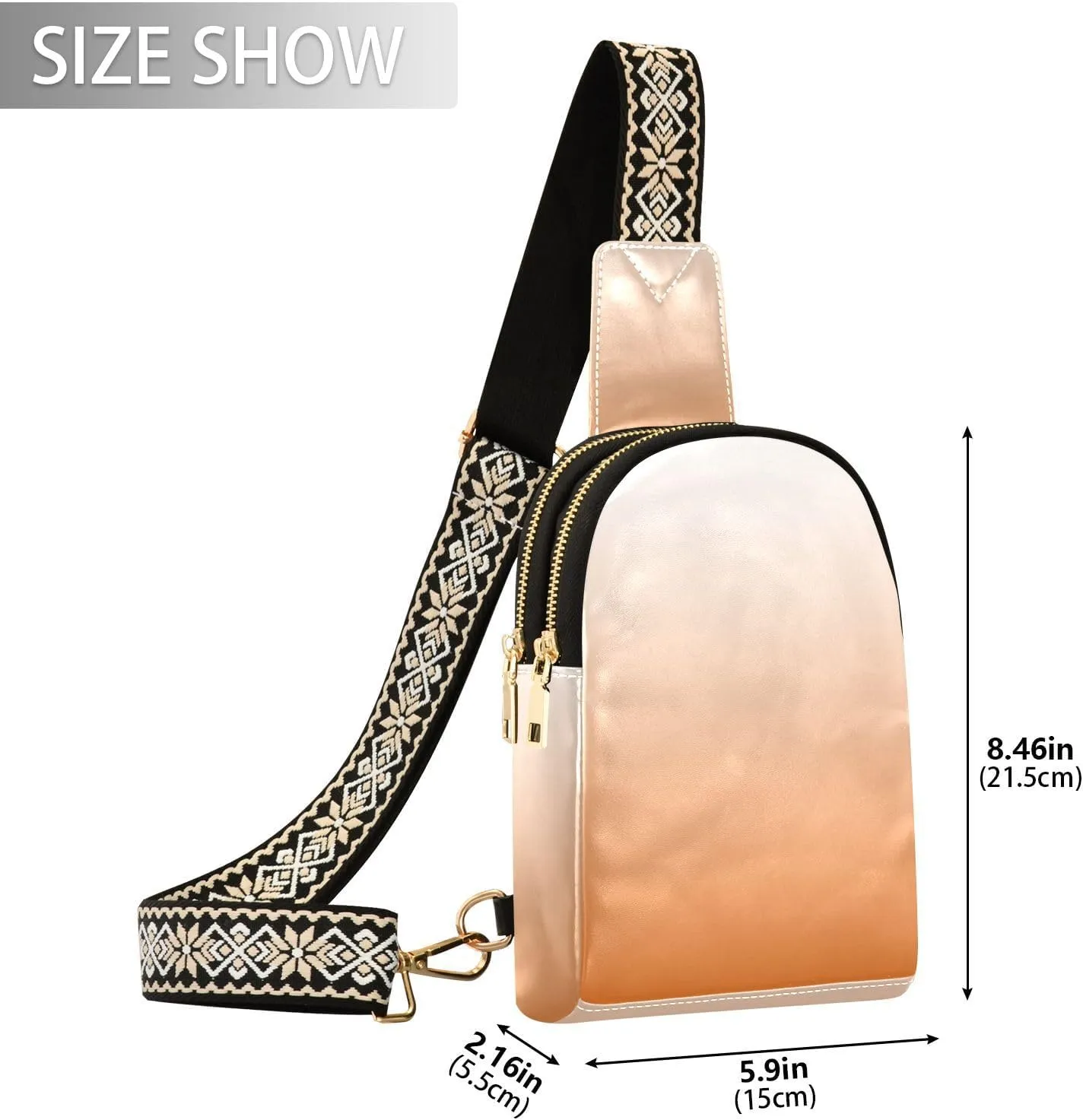Small Sling Bag for Women Chocolate Crossbody Fanny Packs for Travel, Casual 20834-1