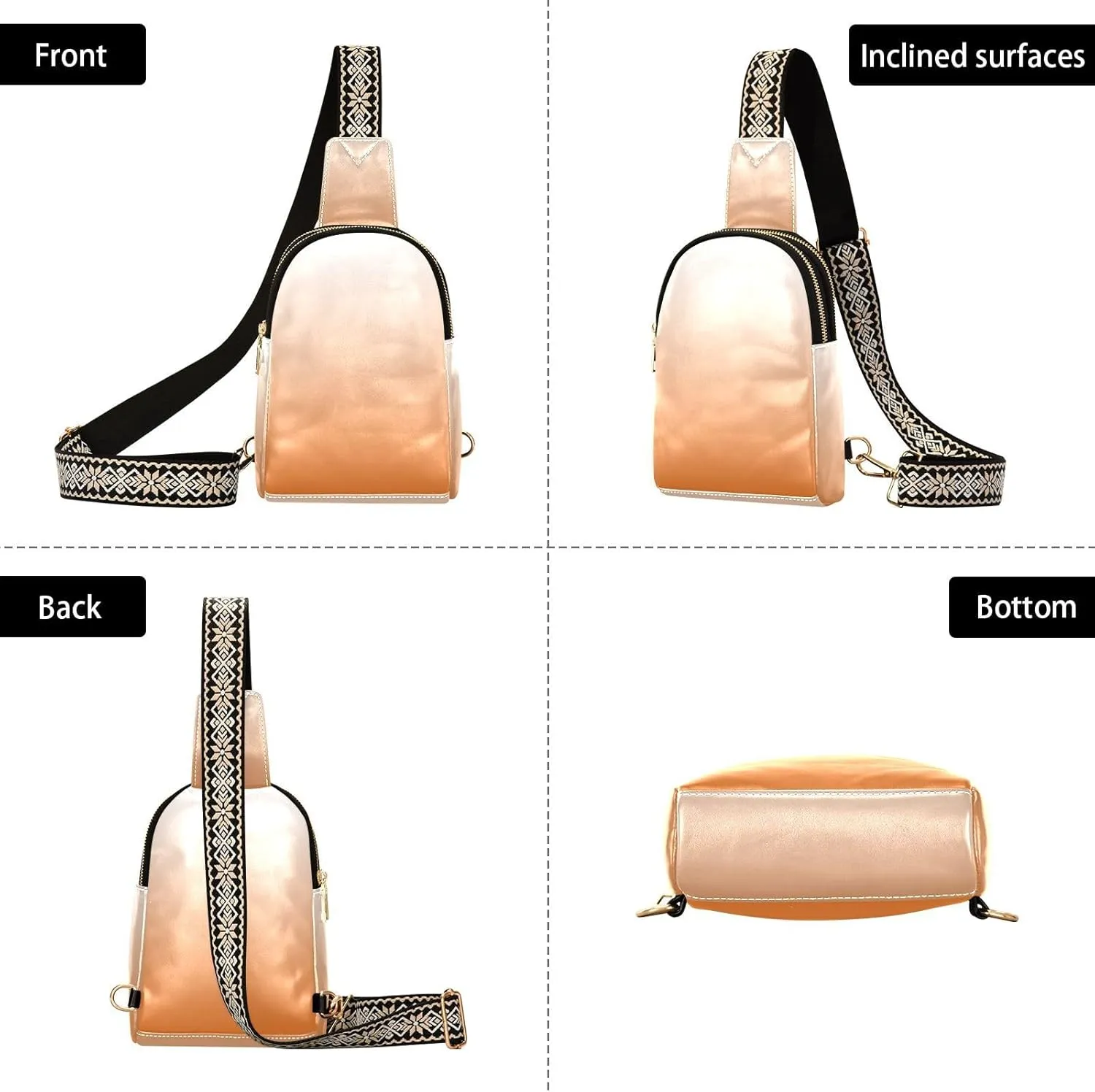 Small Sling Bag for Women Chocolate Crossbody Fanny Packs for Travel, Casual 20834-1