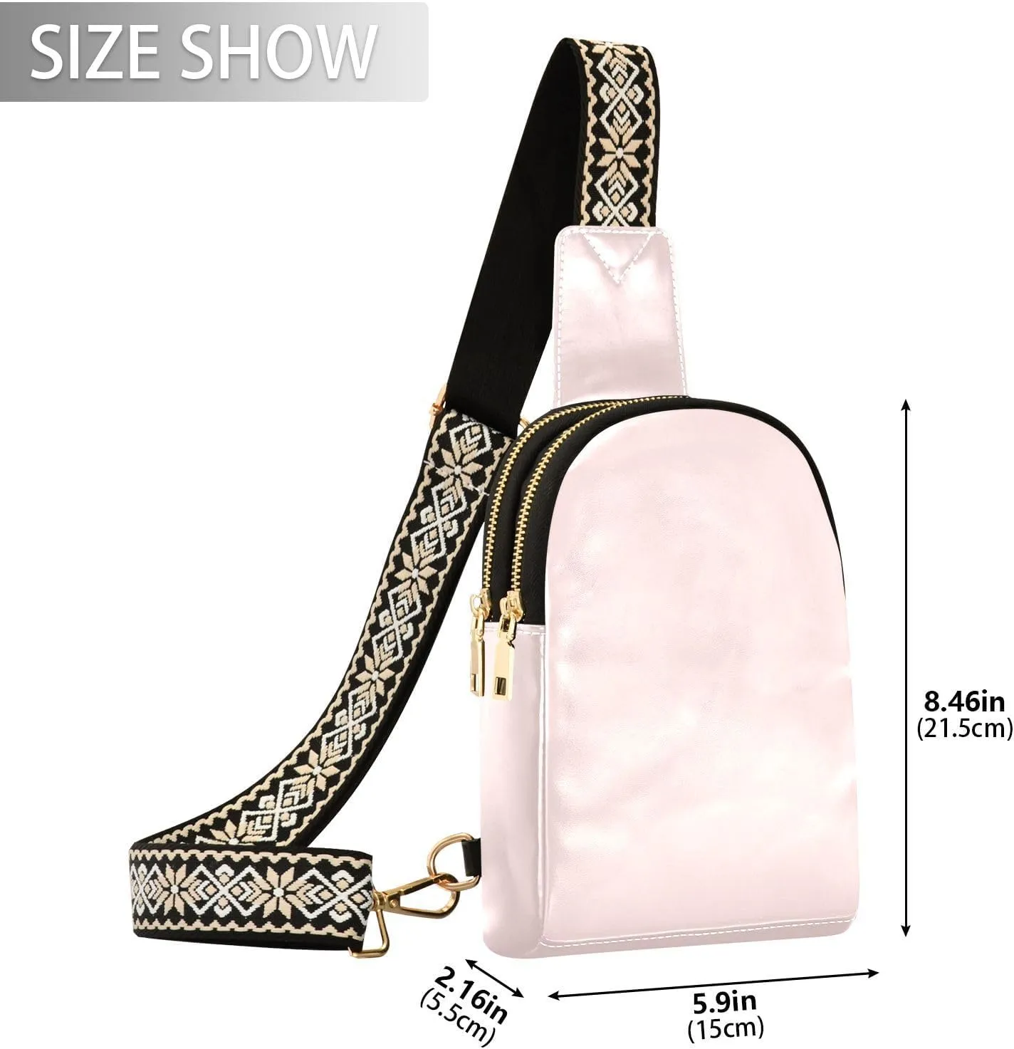 Small Sling Bag for Women Misty Rose Crossbody Fanny Packs for Travel, Casual 20818