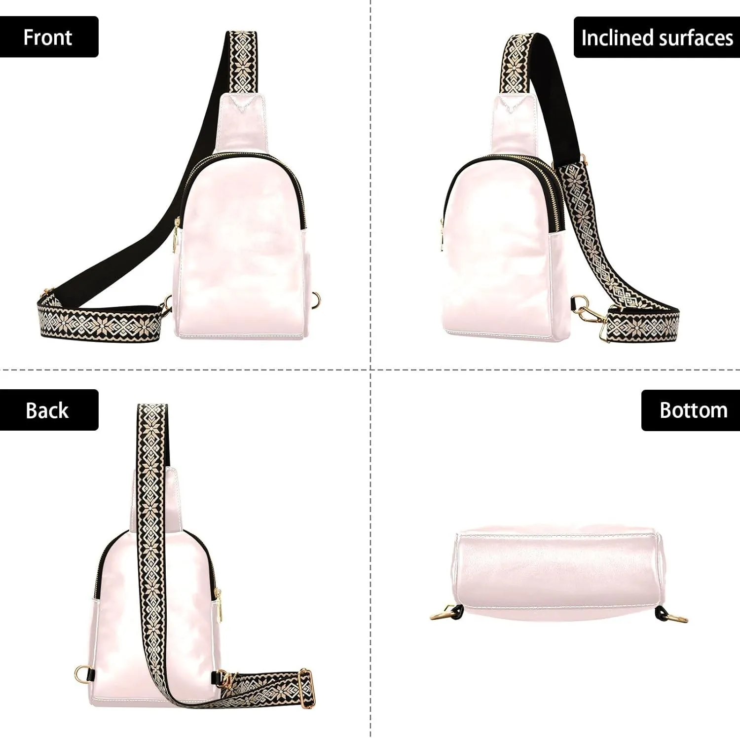 Small Sling Bag for Women Misty Rose Crossbody Fanny Packs for Travel, Casual 20818