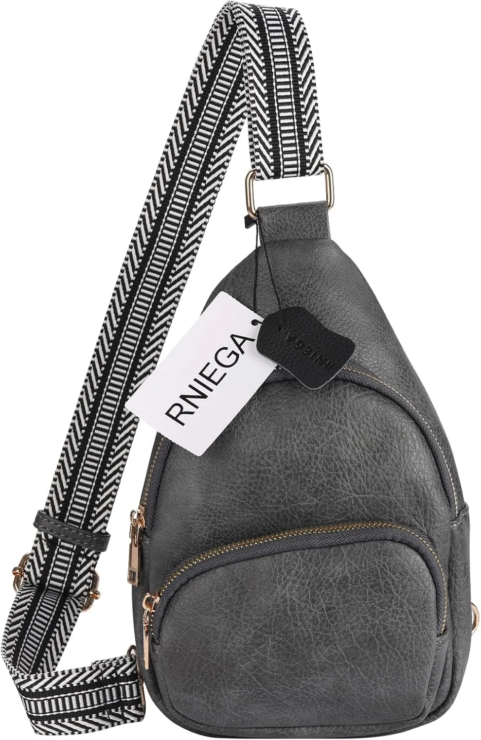 Small Sling Bag for Women, Vegan Leather Crossbody Fanny Packs Chest Bag With Guitar Strap