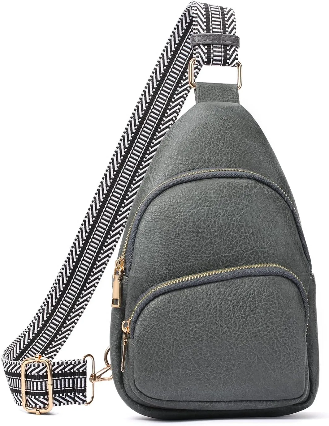 Small Sling Bag for Women, Vegan Leather Crossbody Fanny Packs Chest Bag With Guitar Strap