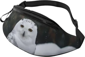 Snow Owl Fanny Pack for Man Women Waist Bag Adjustable Belt Casual Chest Bag Bum Bags for Travel Sports Running Hiking Waist Packs
