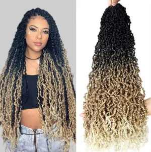 SOKU Majesty Twist Crochet Hair 26" - 8 Packs Pre Twisted Mini Passion Twist Crochet Hair Ombre Blonde Senegalese Yanky Twisted Synthetic Braiding Extensions for Women Pre-looped