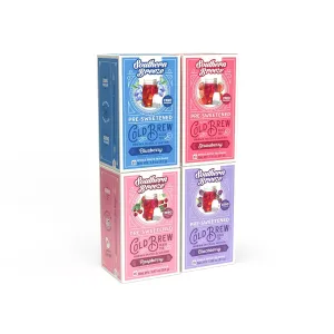 Southern Breeze Berry Bundle Cold Brew Sweet Iced Tea with Black Tea and Zero Carbs Zero Sugar, 20 Individually Wrapped Tea Bags Pack of 4 (Raspberry, Strawberry, Blueberry and Blackberry)