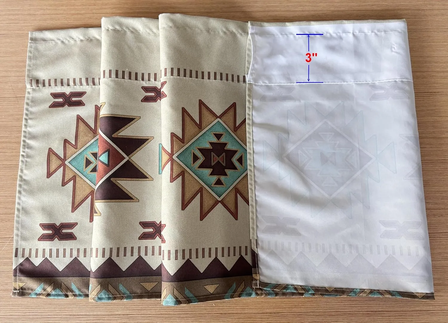 Southwest Tribal Navajo Aztec Fancy Abstract Geometric Ethnic Hipster Design Window Décor Curtain Valance Decorative Rod Pocket 52 X 16 Inches
