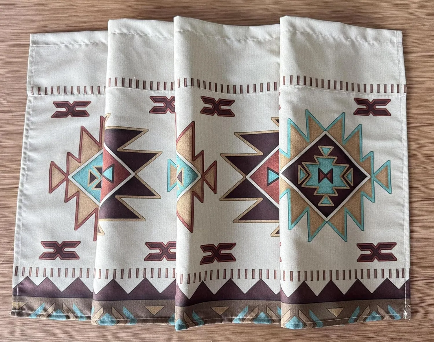 Southwest Tribal Navajo Aztec Fancy Abstract Geometric Ethnic Hipster Design Window Décor Curtain Valance Decorative Rod Pocket 52 X 16 Inches