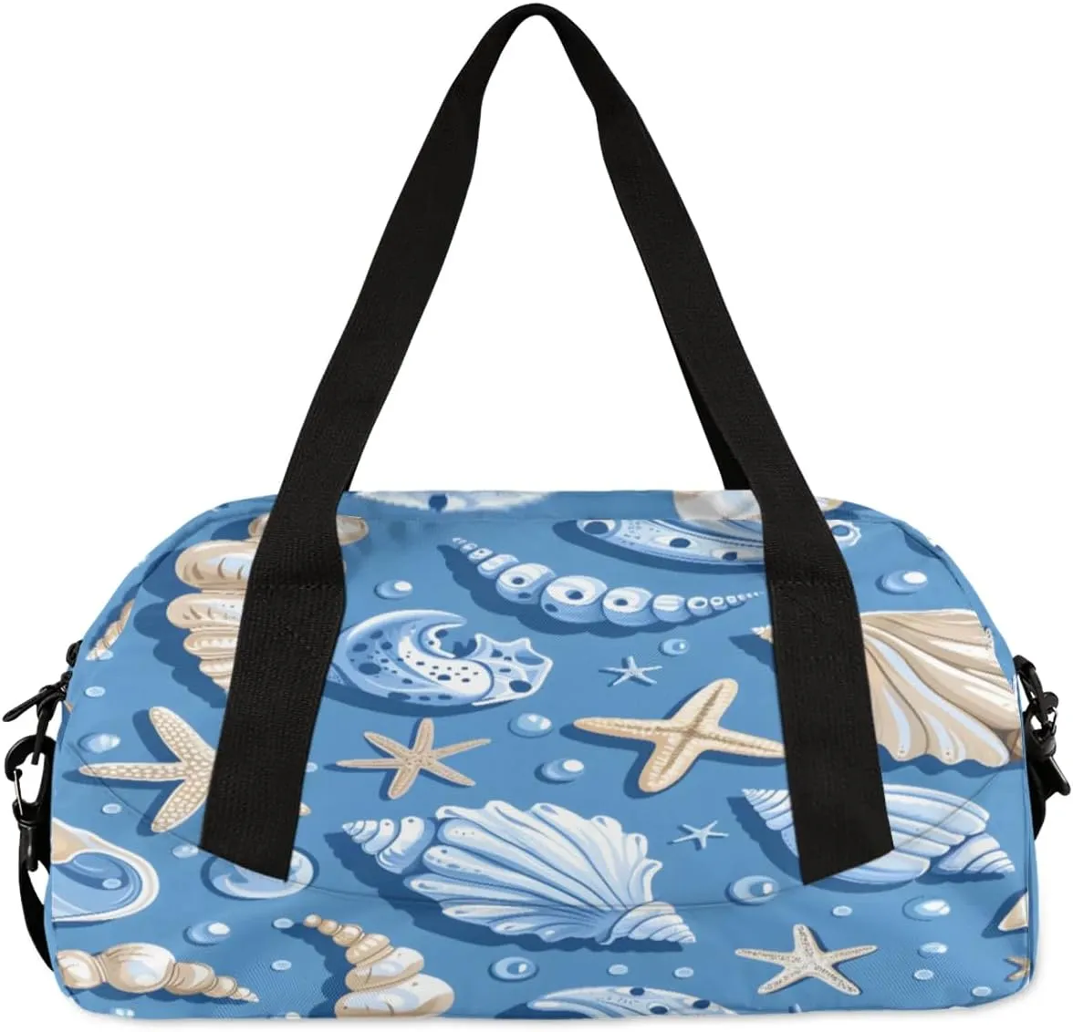 Sport Duffel Bag Cute Seashell Starfish Kids Gym Bag Weekender Overnight Bags for Boys Girls Teens Carry On Workout Travel Bag