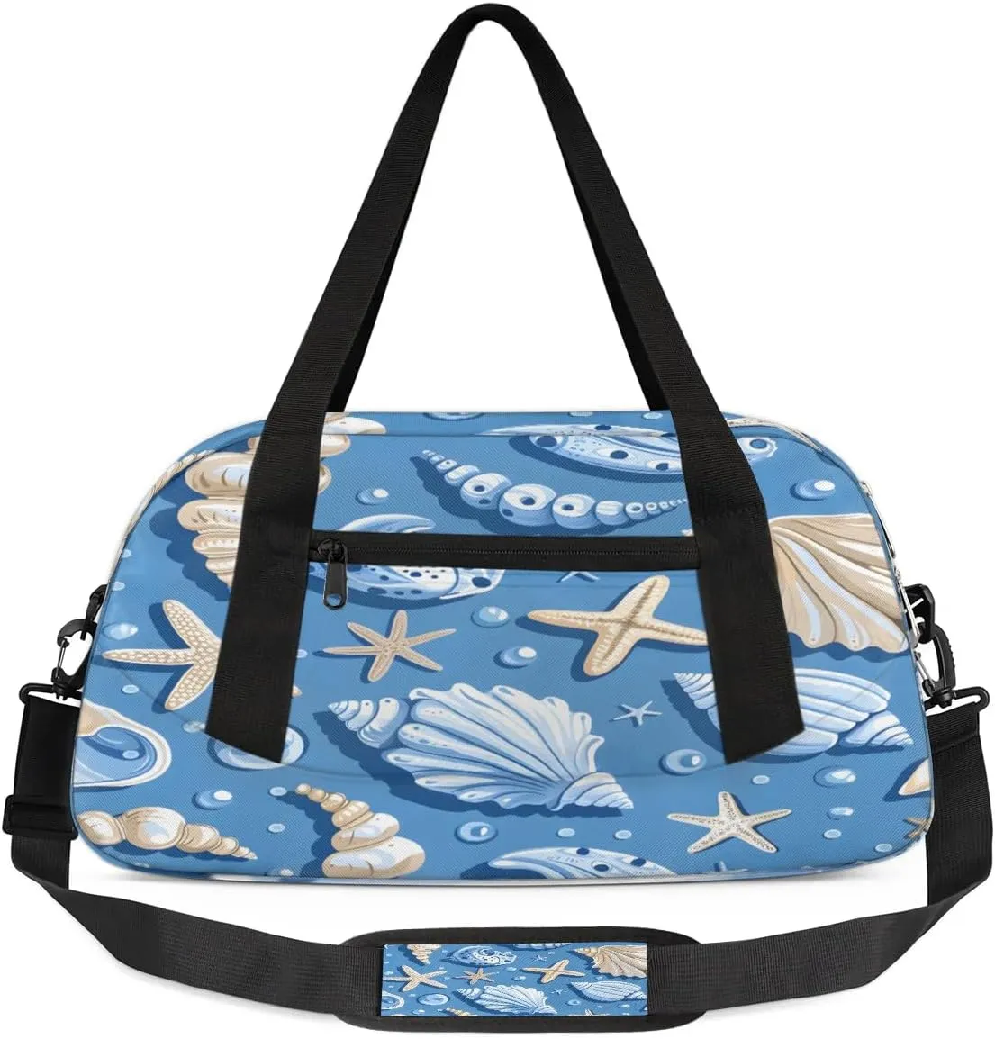 Sport Duffel Bag Cute Seashell Starfish Kids Gym Bag Weekender Overnight Bags for Boys Girls Teens Carry On Workout Travel Bag