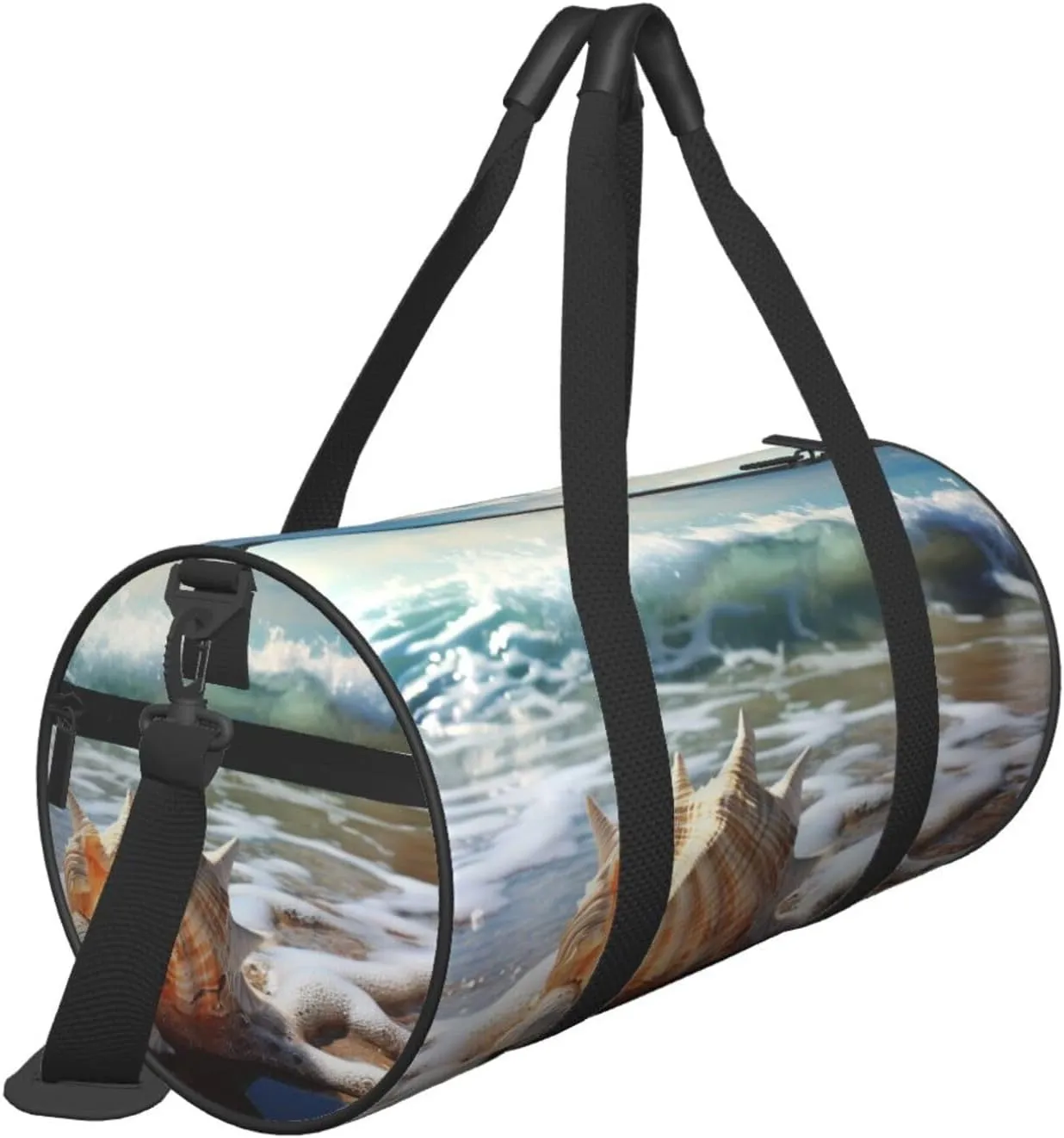 Sports Gym Bag for Women Men Travel Duffel Bag Tote Weekender Bag Carry on Overnight Bag for Travel Swimming Fitness Workout Sports Ocean Sea Wave Seashell Duffle Bag