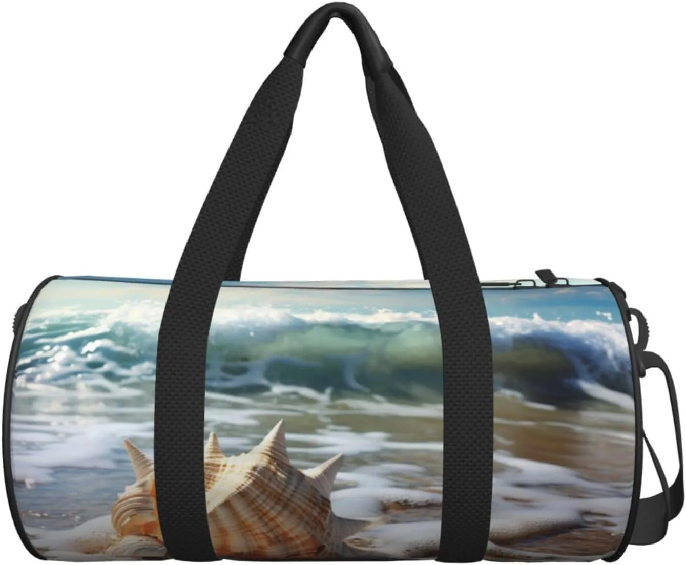 Sports Gym Bag for Women Men Travel Duffel Bag Tote Weekender Bag Carry on Overnight Bag for Travel Swimming Fitness Workout Sports Ocean Sea Wave Seashell Duffle Bag