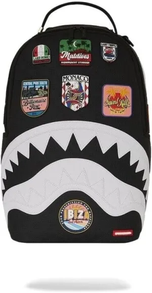 Sprayground Global Mogul Billionaire Leather Backpack, Black, 18H x 11.5W x 6D inches, Unisex