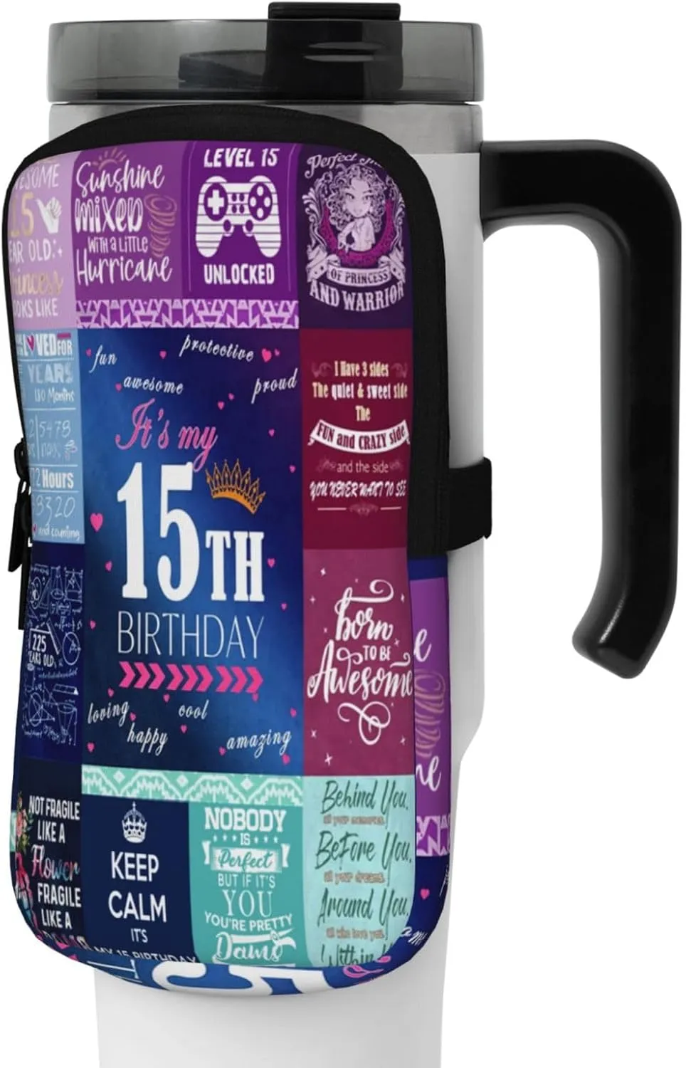 Stanley Pouch Birthday Gift for 15th Water Bottle Bag for Running Gym Hiking, Stanley Cup Accessories & Sports Armband Bag Medium