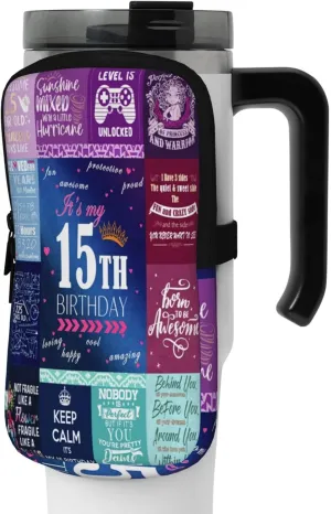 Stanley Pouch Birthday Gift for 15th Water Bottle Bag for Running Gym Hiking, Stanley Cup Accessories & Sports Armband Bag Medium