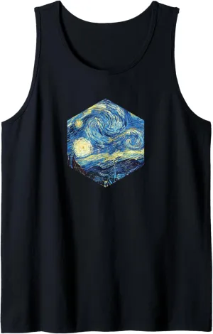 Starry Night Van Gogh Cool Geometric Art Streetwear Gift Tank Top