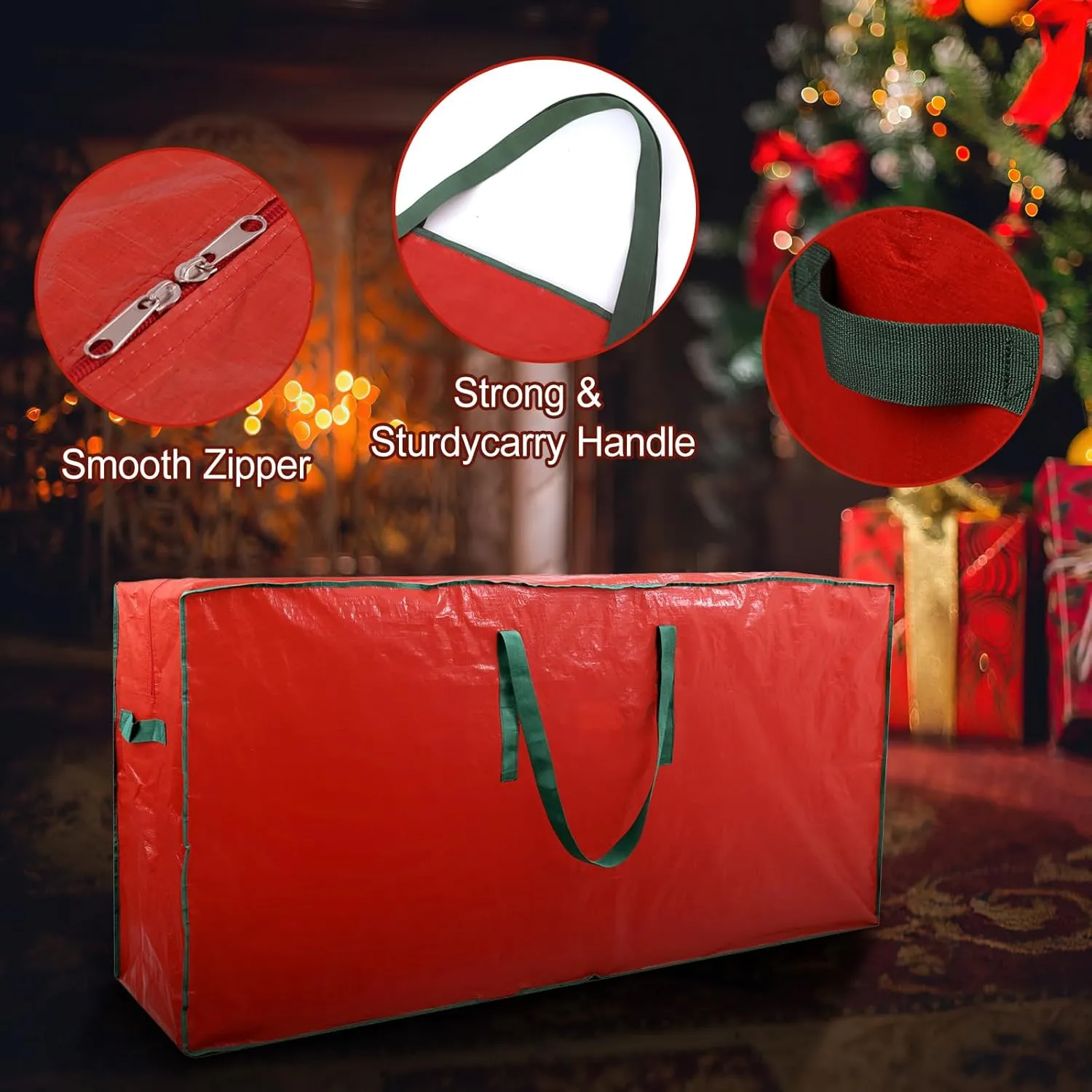stockage GO 2-pack Storage Bag Fits Up 7.5Ft Tall Disassembled Tree 45x15x20in Holiday Tree Storage Waterproof Material Protects Dust Container Handles and Sleek Zipper