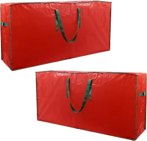 stockage GO 2-pack Storage Bag Fits Up 7.5Ft Tall Disassembled Tree 45x15x20in Holiday Tree Storage Waterproof Material Protects Dust Container Handles and Sleek Zipper