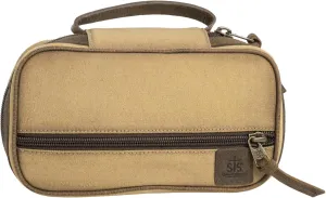 STS Ranchwear Buffalo Creek Durable Versatile Shave Kit Toiletry Bag with Zip Around Closure, Tan/Chestnut, 10.5" W x 4.5" H x 5" D