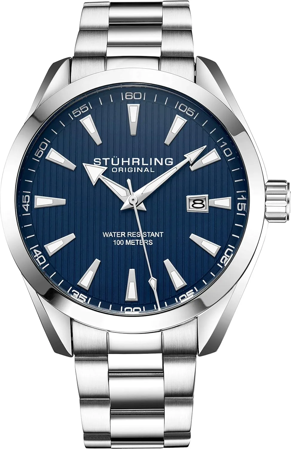 Stuhrling Original Dress Watch for Men Analog Dial with Date Calfskin Leather Band