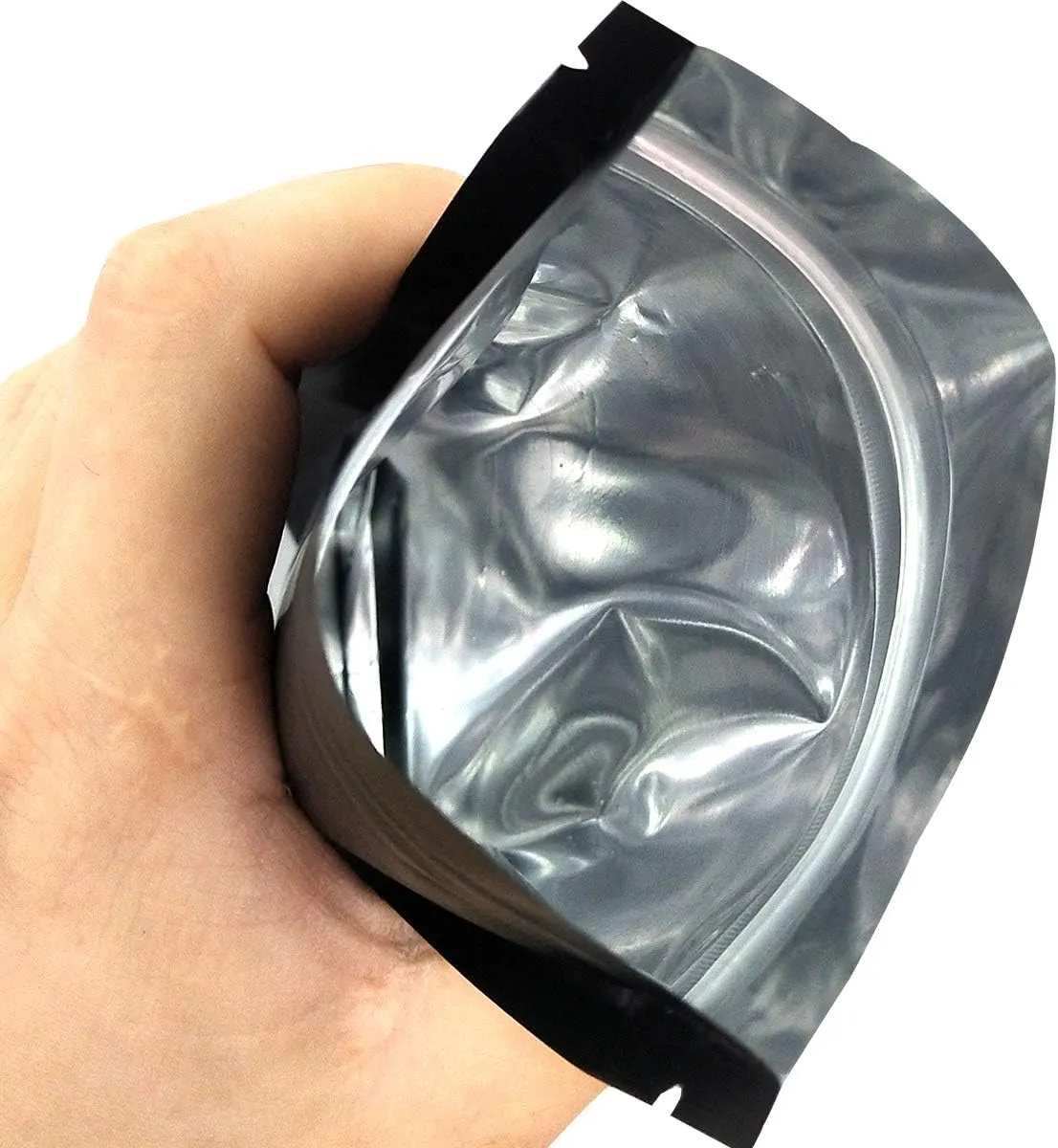 STUs 100 Pack Smell Proof Stand-Up Bags 4 x 6 Inch Resealable Mylar Bags Foil Pouch Double-Sided Bag Matte Black