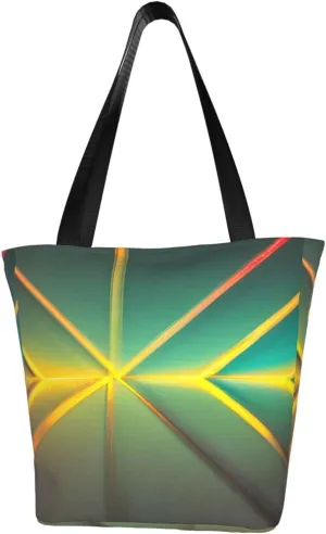 Stylish And Durable Abstract Geometric Shoulder Bag - Full Print, Large Capacity