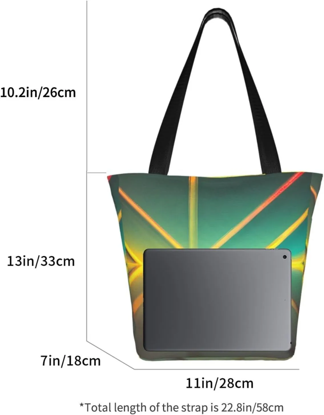 Stylish And Durable Abstract Geometric Shoulder Bag - Full Print, Large Capacity