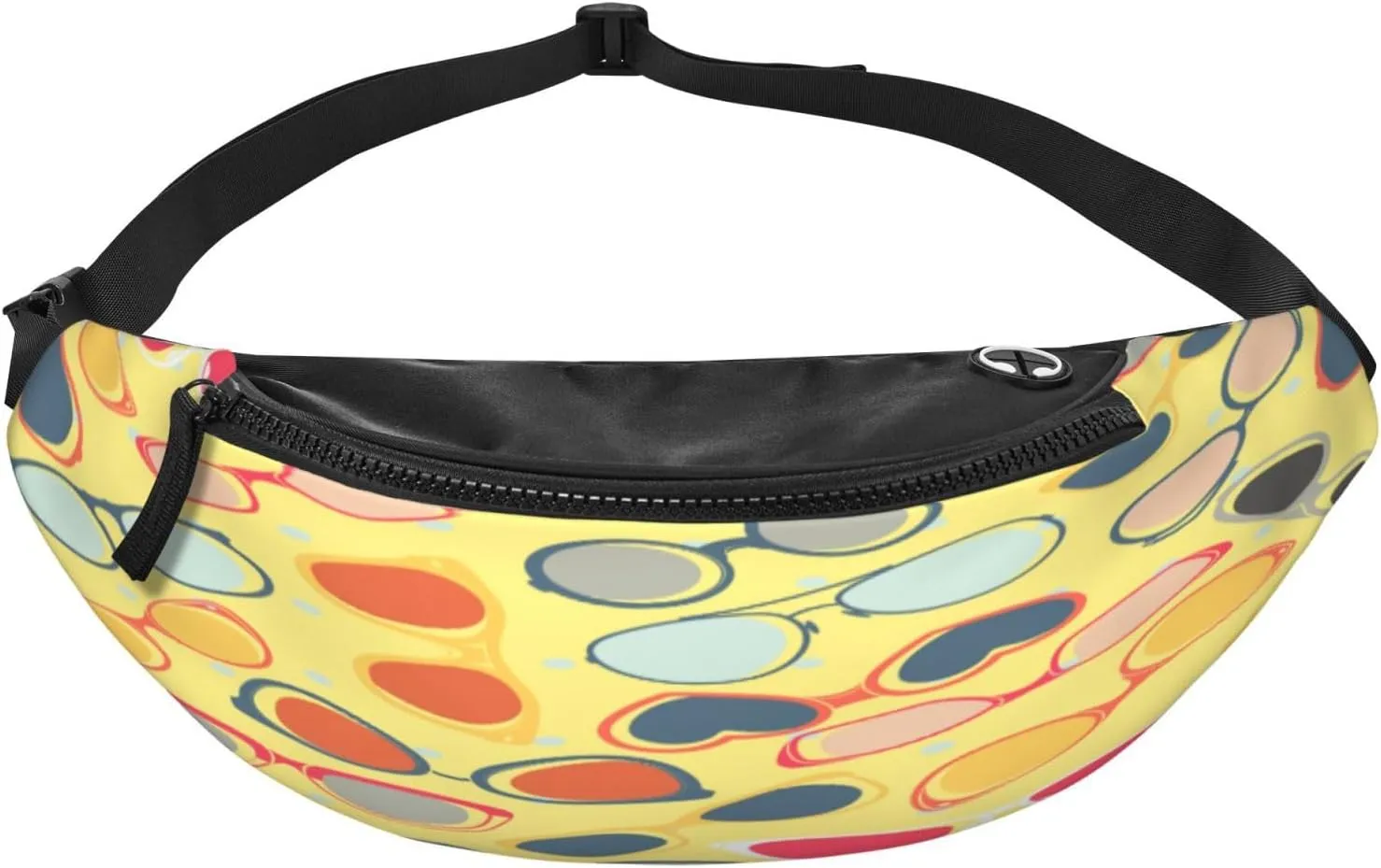 Sunglasses Yellow Fanny Pack, Crossbody Waist Packs for Women Men Waist Bags with Adjustable Strap for Travel Running Hiking Sport