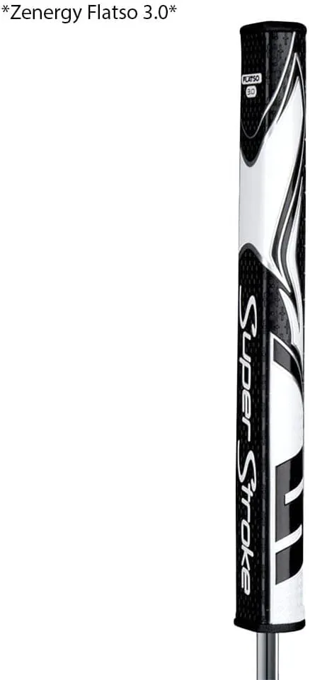 SuperStroke Zenergy Flatso Golf Putter Grip with No Taper Enhanced SPYNE Technology, New Multi-Zone Texturing and Tech-Port, Multi Color