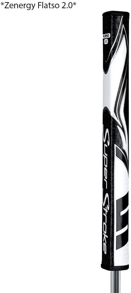 SuperStroke Zenergy Flatso Golf Putter Grip with No Taper Enhanced SPYNE Technology, New Multi-Zone Texturing and Tech-Port, Multi Color