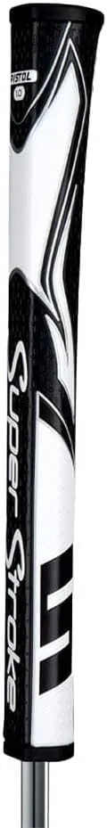 SuperStroke Zenergy Pistol Tour Golf Putter Grip with No Taper Enhanced SPYNE Technology, New Multi-Zone Texturing and Tech-Port, Blue/White