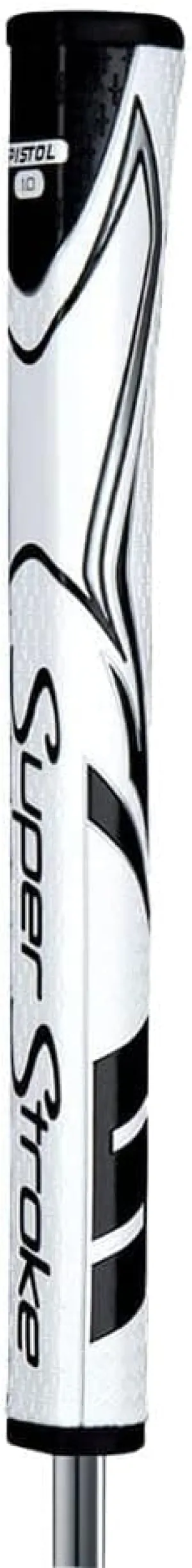 SuperStroke Zenergy Pistol Tour Golf Putter Grip with No Taper Enhanced SPYNE Technology, New Multi-Zone Texturing and Tech-Port, Blue/White