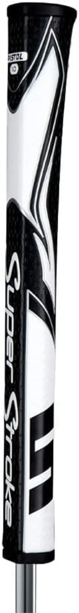 SuperStroke Zenergy Pistol Tour Golf Putter Grip with No Taper Enhanced SPYNE Technology, New Multi-Zone Texturing and Tech-Port, Blue/White