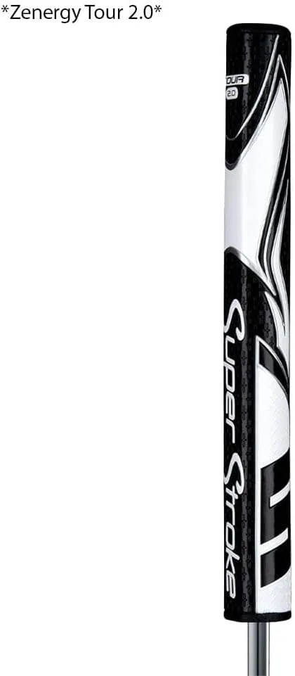 SuperStroke Zenergy Tour 3.0 Golf Putter Grip with No Taper Enhanced SPYNE Technology, New Multi-Zone Texturing and Tech-Port, Black/White