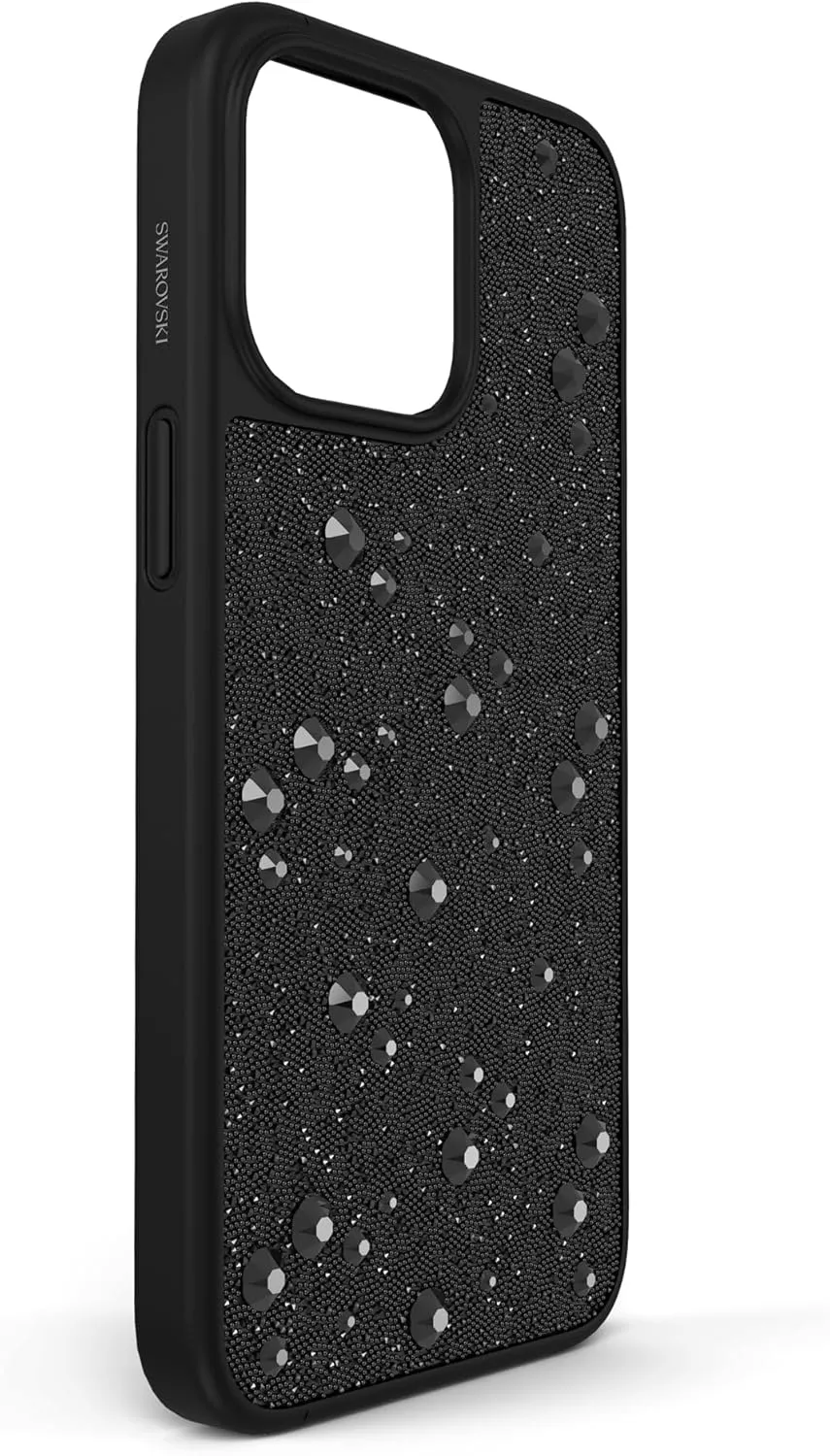 Swarovski High Smartphone Case for Apple iPhone 15 Pro Max, Black Swarovski Crystal Fabric with Black Flatback Crystals, Part of The Swarovski High Collection