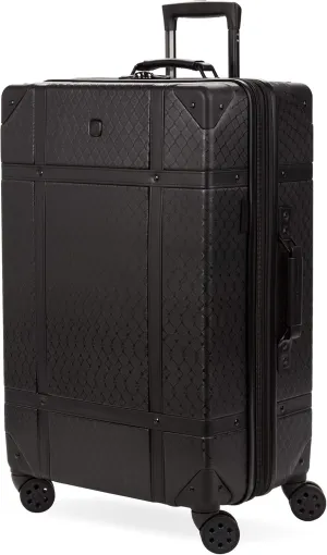 SwissGear 7739 Hardside Luggage Trunk with Spinner Wheels, Black, Checked-Large 26-Inch