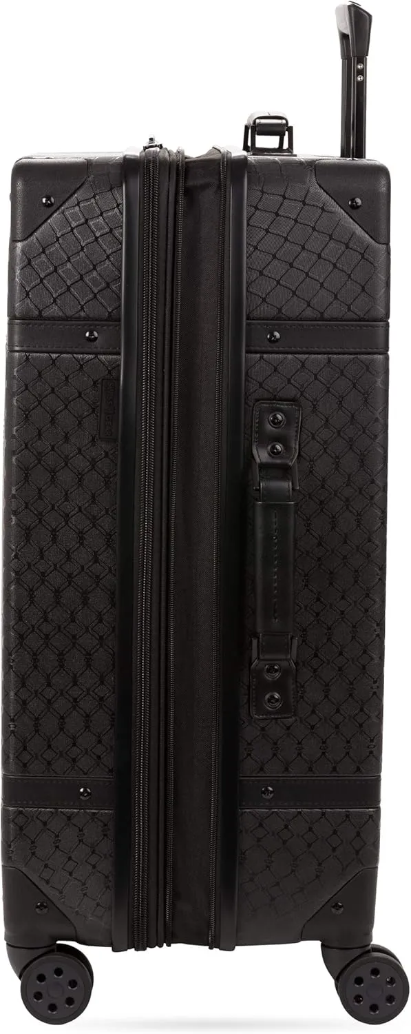 SwissGear 7739 Hardside Luggage Trunk with Spinner Wheels, Black, Checked-Large 26-Inch