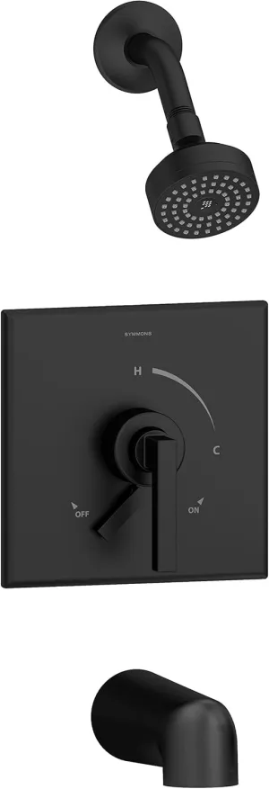 Symmons S-3602-MB-1.5-TRM Duro Single Handle 1-Spray Tub and Shower Faucet Trim in Matte Black - 1.5 GPM (Valve Not Included)