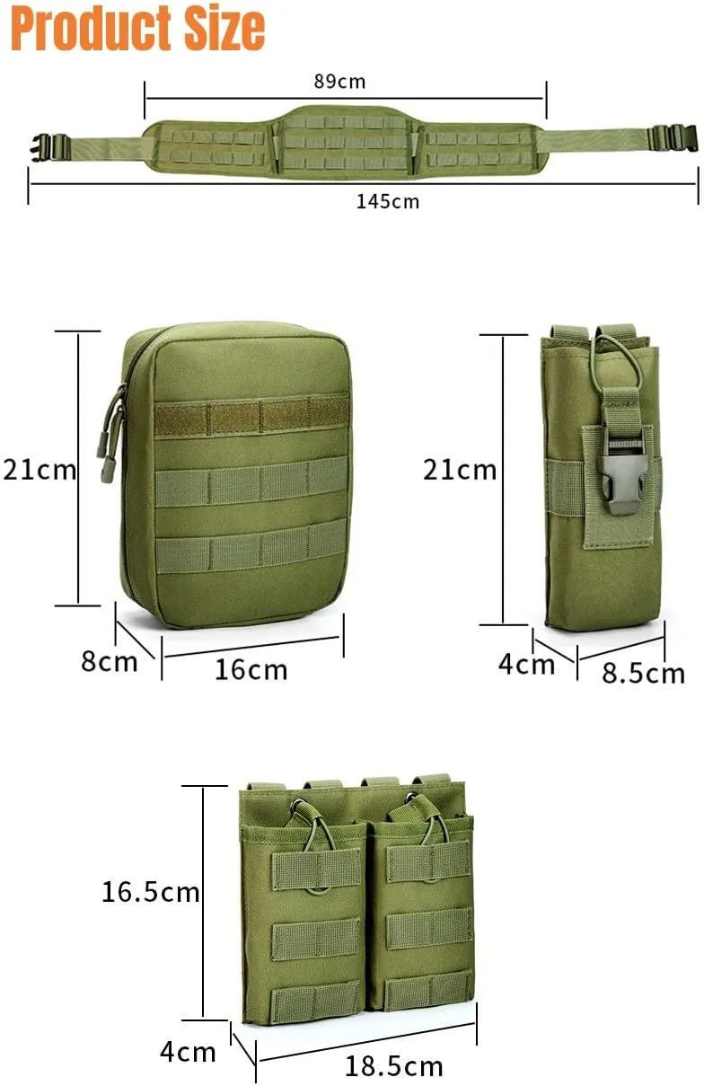 Tactical Waist Bags Multi-function Outdoor Sport Belt Waist Packs Travel Multi-pockets Fanny Pack Chest Bag Male (Green)