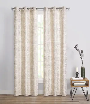 Tahari Home - Window Curtains, Blackout Panels with Grommet Top, Abstract Home Decor (Emilia Champagne, 38" x 84")