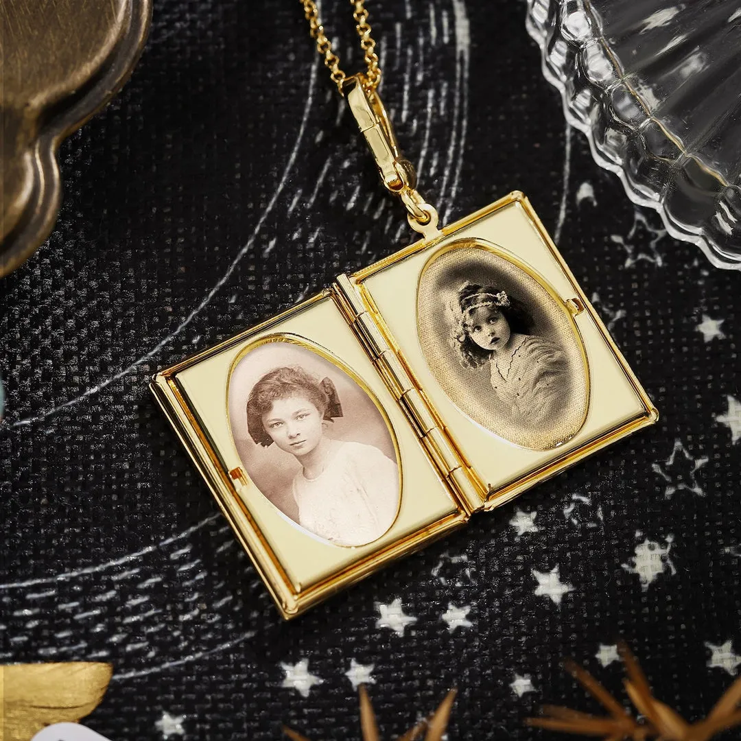 Tarot Locket Pendant - Queen of Coins