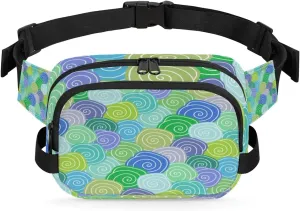 Tavisto Flat Spiral Pattern Durable Waterproof Fanny Pack with Double Zipper Closure - Organize Your Essentials with Ease - Lightweight and Comfortable for Men and Women