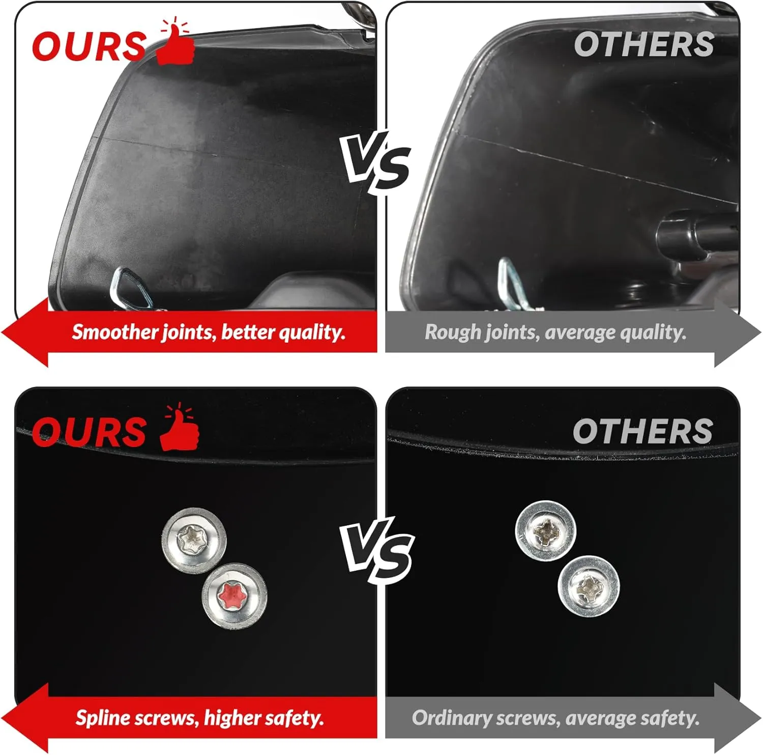 TCT-MOTORPARTS Matte Black 5" Extended Stretched Saddlebags Saddle Bags For Harley Touring 2014-2023 Street Glide Road King Electra Glide Ultra-Classic