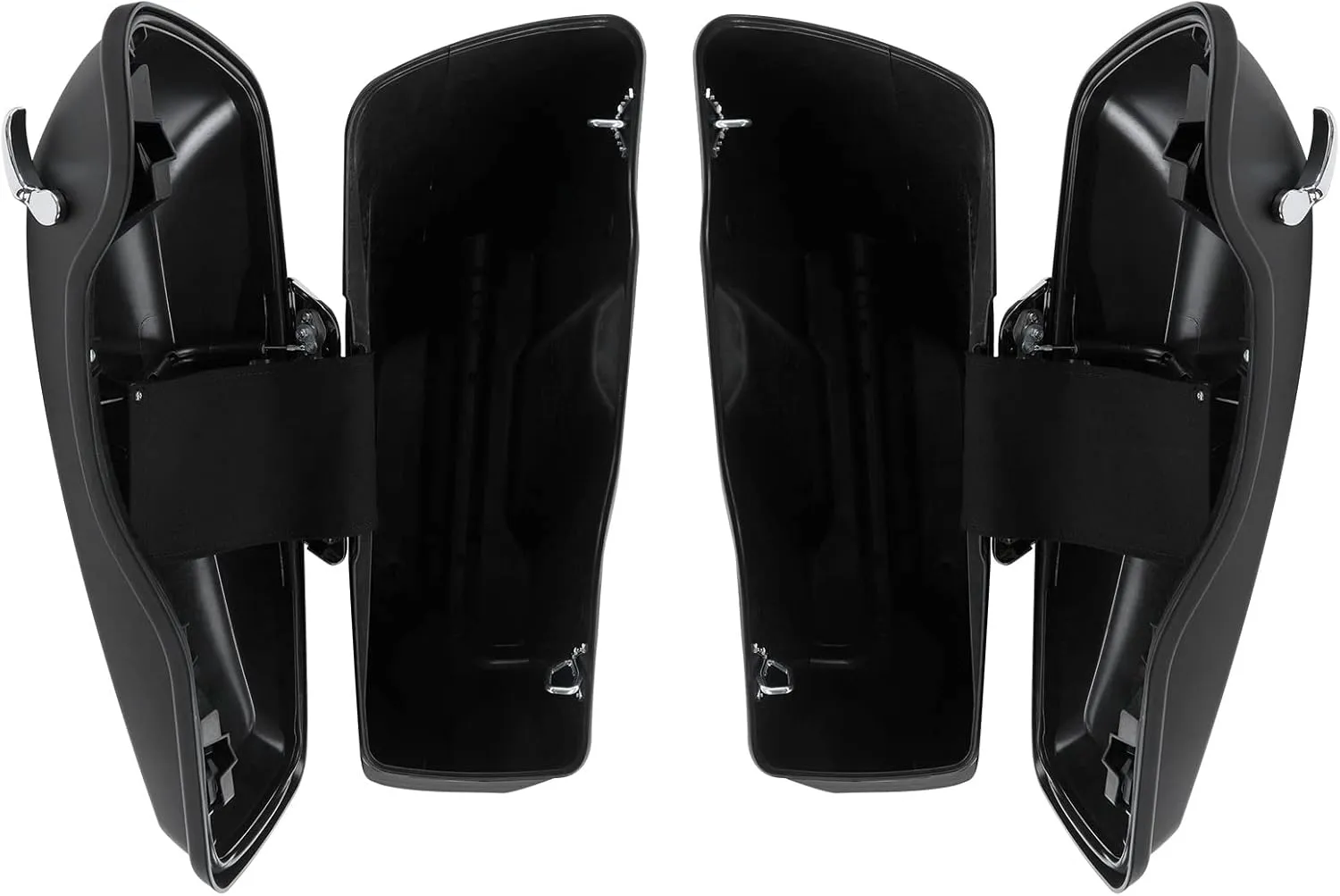 TCT-MOTORPARTS Matte Black 5" Extended Stretched Saddlebags Saddle Bags For Harley Touring 2014-2023 Street Glide Road King Electra Glide Ultra-Classic